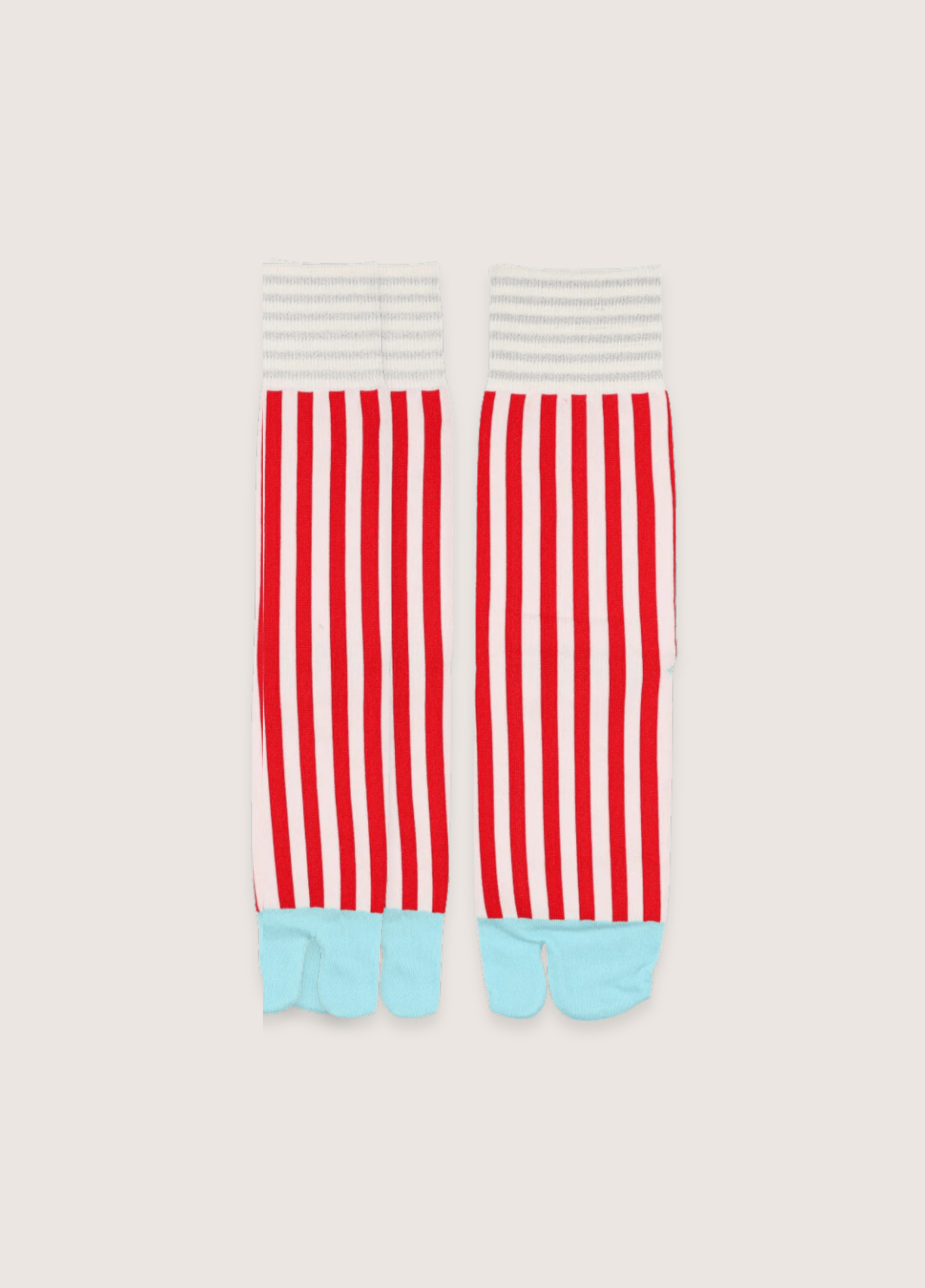 Chaussettes tabi femme coton rayure rouge – Miko