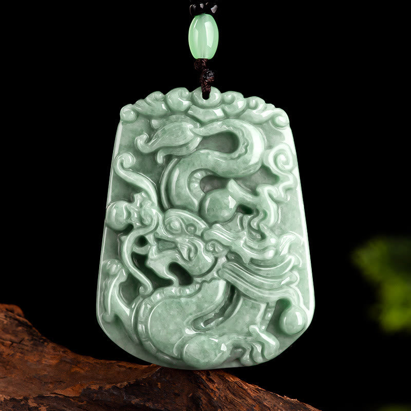 ATELIER-TIBET – Collier Dragon du Zodiaque Chinois en Jade Naturel