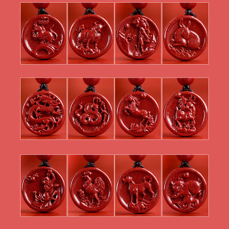ATELIER-TIBET – Collier Zodiaque Chinois en Cinabre Naturel