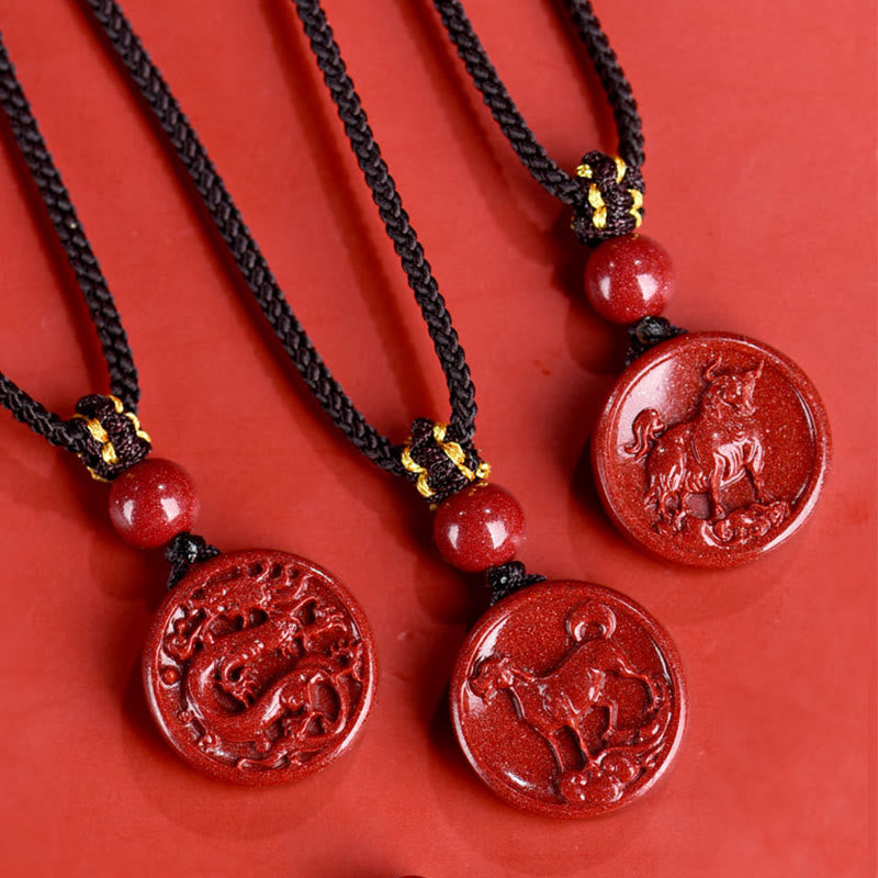 ATELIER-TIBET – Collier Zodiaque Chinois en Cinabre Naturel