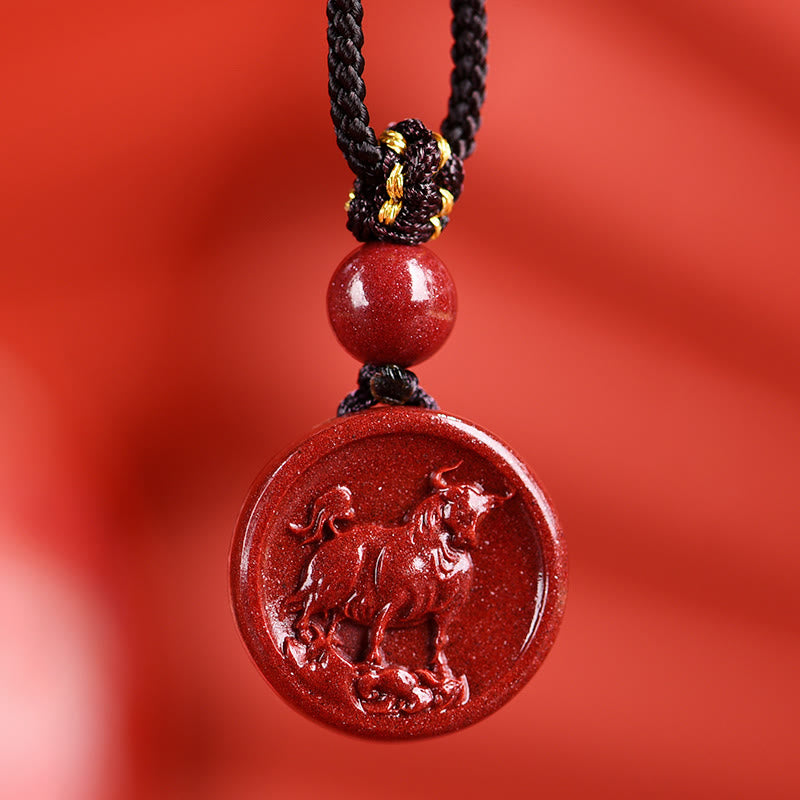 ATELIER-TIBET – Collier Zodiaque Chinois en Cinabre Naturel