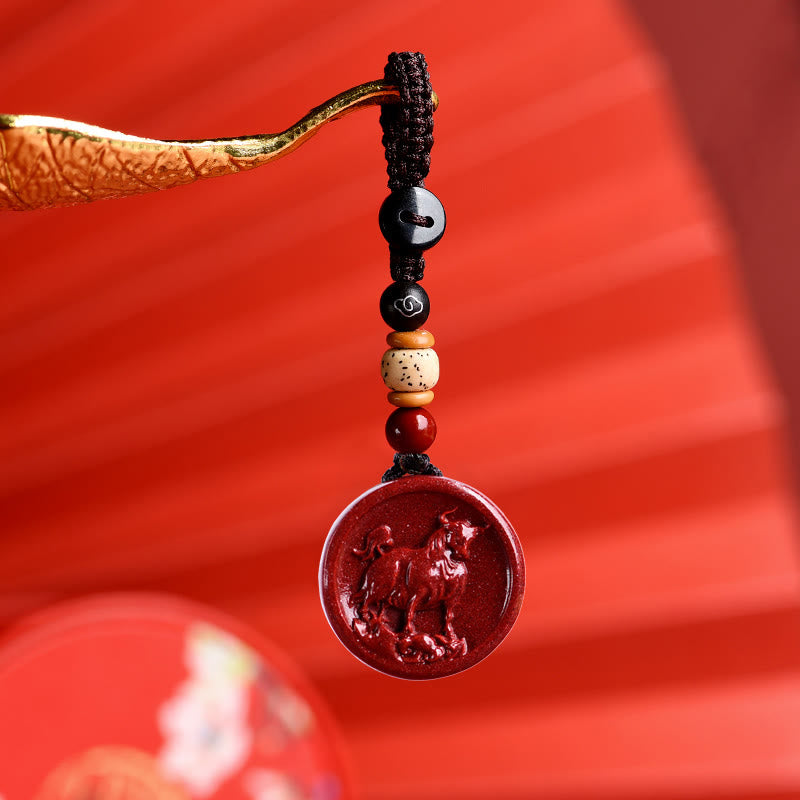ATELIER-TIBET – Collier Zodiaque Chinois en Cinabre Naturel