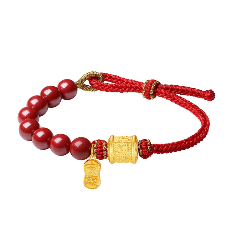 ATELIER-TIBET Bracelet Cinabre & Mantra Argent 999 – Ancrage & Intention