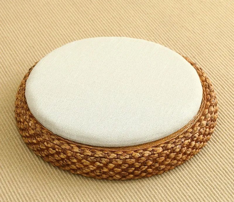 ATELIER-TIBET  – Coussin “TatamiSerenity” en Paille Naturelle – Assise Sol & Méditation Zen
