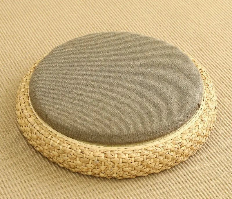 ATELIER-TIBET  – Coussin “TatamiSerenity” en Paille Naturelle – Assise Sol & Méditation Zen