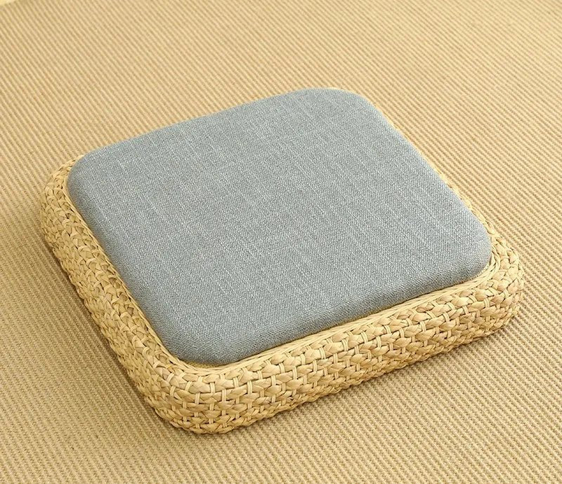 ATELIER-TIBET  – Coussin “TatamiSerenity” en Paille Naturelle – Assise Sol & Méditation Zen