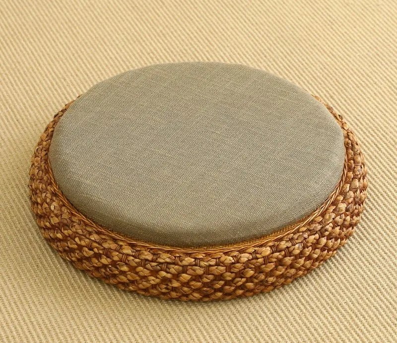 ATELIER-TIBET  – Coussin “TatamiSerenity” en Paille Naturelle – Assise Sol & Méditation Zen
