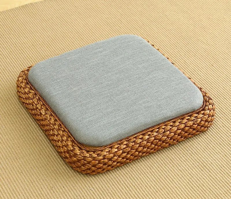ATELIER-TIBET  – Coussin “TatamiSerenity” en Paille Naturelle – Assise Sol & Méditation Zen