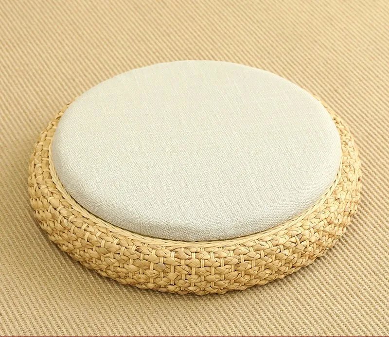 ATELIER-TIBET  – Coussin “TatamiSerenity” en Paille Naturelle – Assise Sol & Méditation Zen