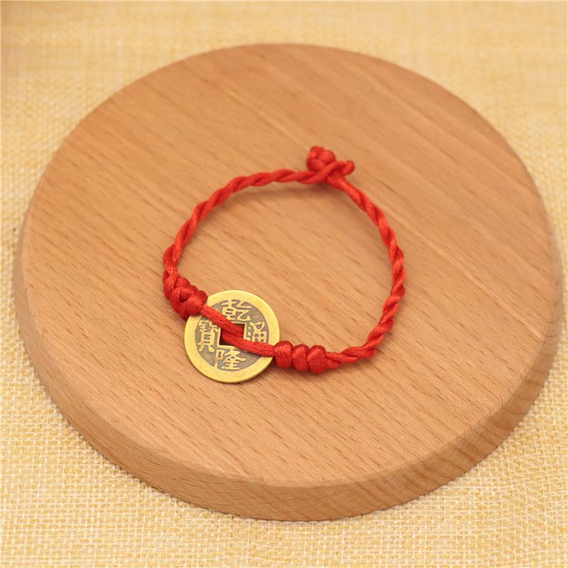 ATELIER-TIBET – Bracelet Fil Rouge avec Pièce de Cuivre – Protection & Prospérité