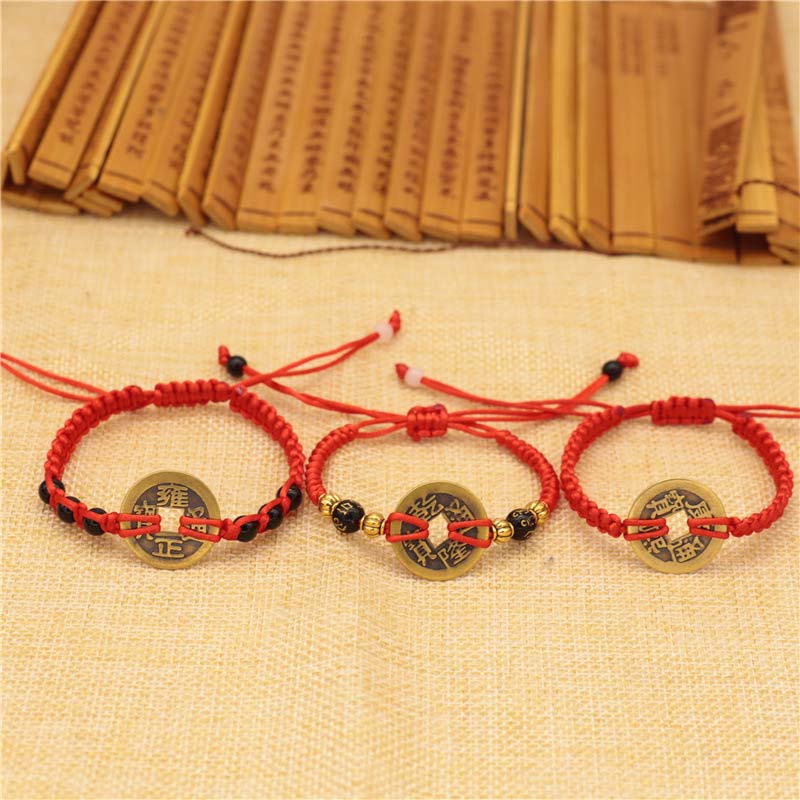 ATELIER-TIBET – Bracelet Fil Rouge avec Pièce de Cuivre – Protection & Prospérité