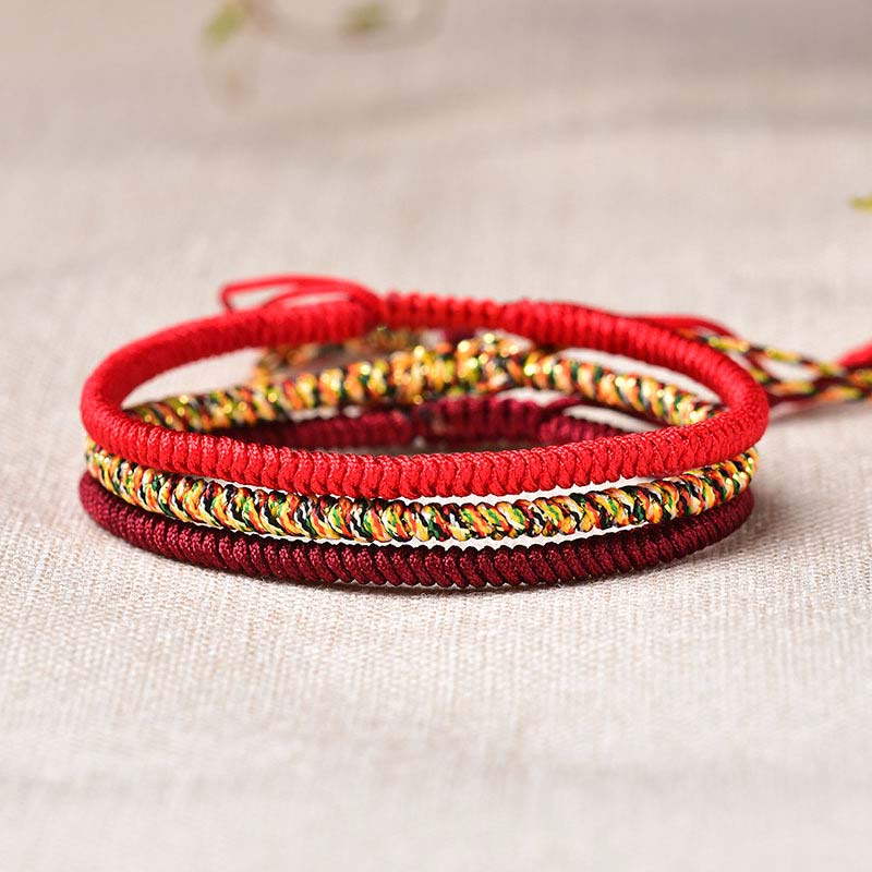 ATELIER-TIBET – Bracelet Tibétain en Fil Rouge (Lot de 3) – Protection Spirituelle Ancestrale