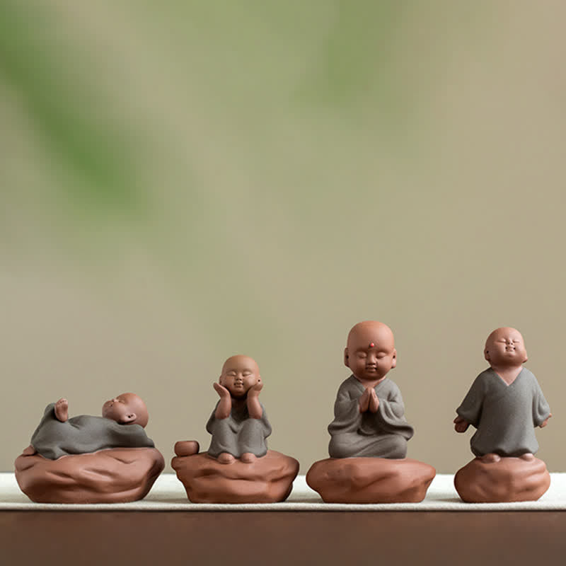 ATELIER-TIBET – Statue Bouddha en Bois de Pêcher Noir 5,4 cm | Décoration Zen Fleur