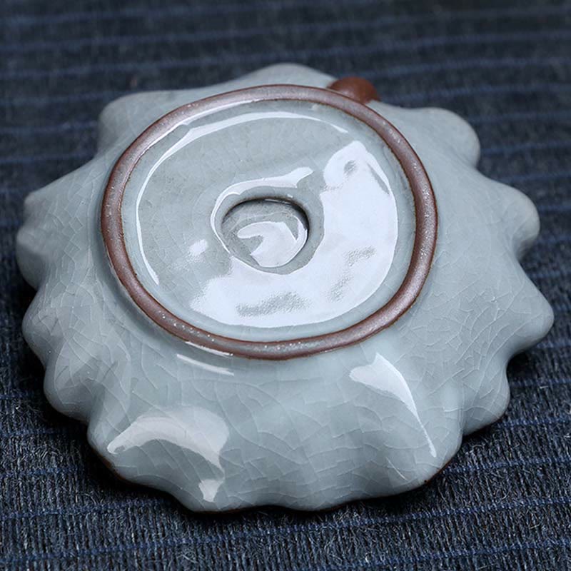 ATELIER-TIBET Brûleur d'encens à reflux spirituel carré en céramique en forme de fleur de prunier et de lotus