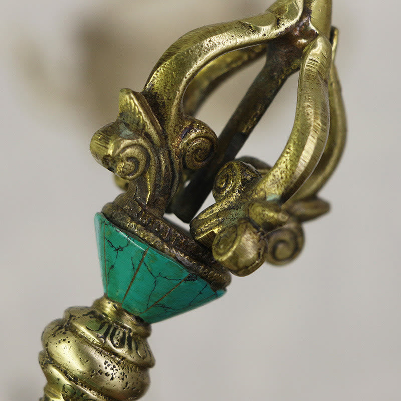 ATELIER-TIBET – Vajra Dorje Tibétain en Cuivre Cinq Branches Fait Main | Outil Spirituel de Méditation
