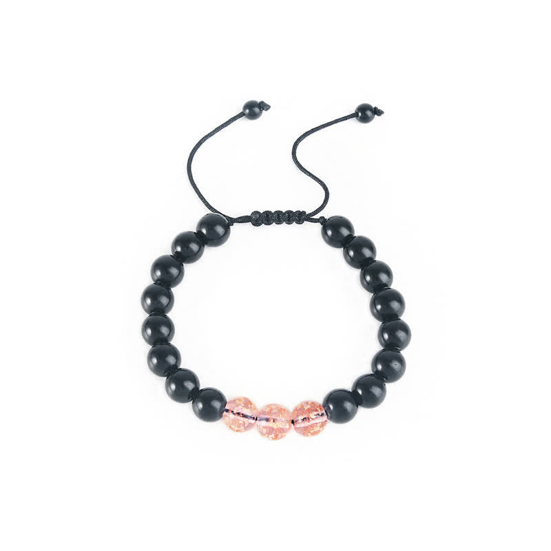 ATELIER-TIBET – Bracelet Force en Obsidienne Noire 10 mm & Pierre Lumineuse | Protection & Ancrage