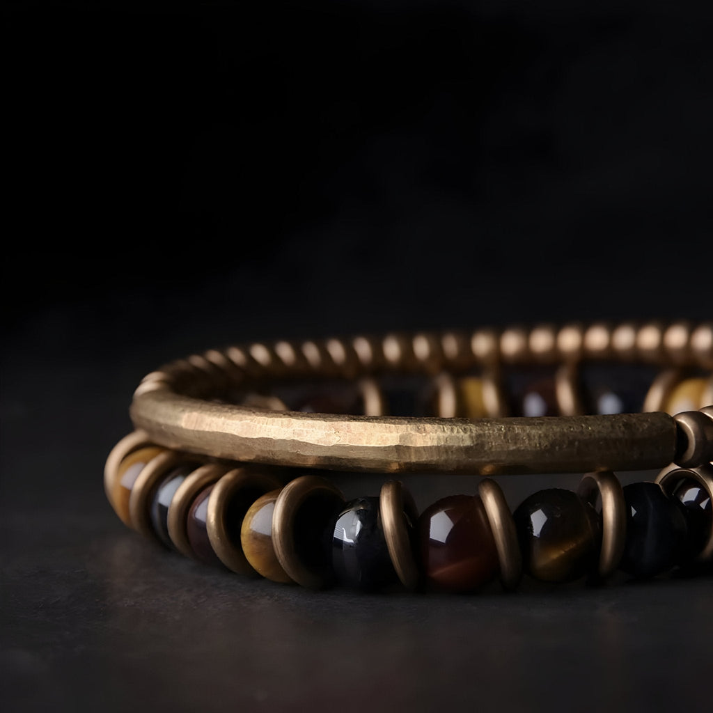 ATELIER-TIBET Bracelet en Cuivre avec Oeil de Tigre
