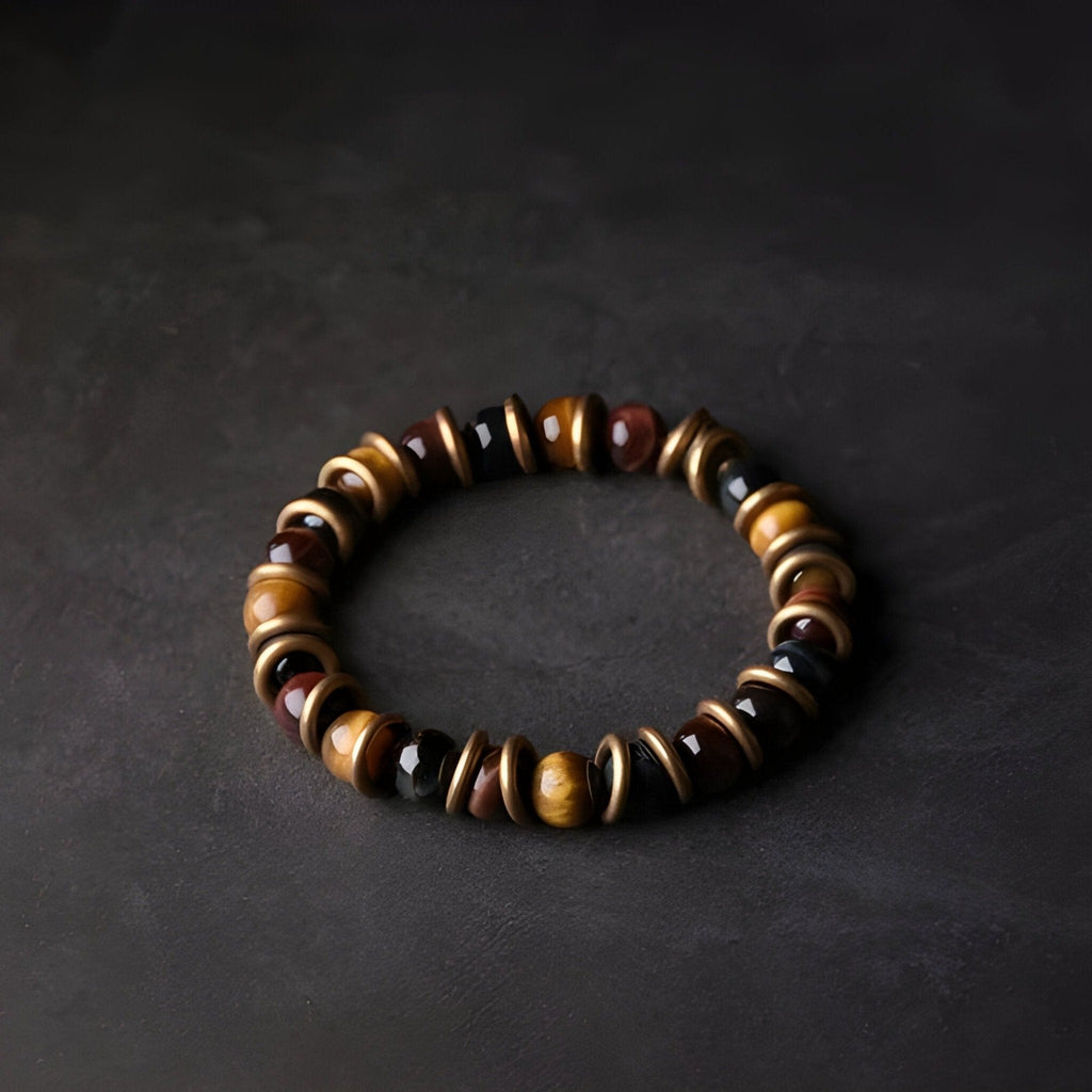 ATELIER-TIBET Bracelet en Cuivre avec Oeil de Tigre