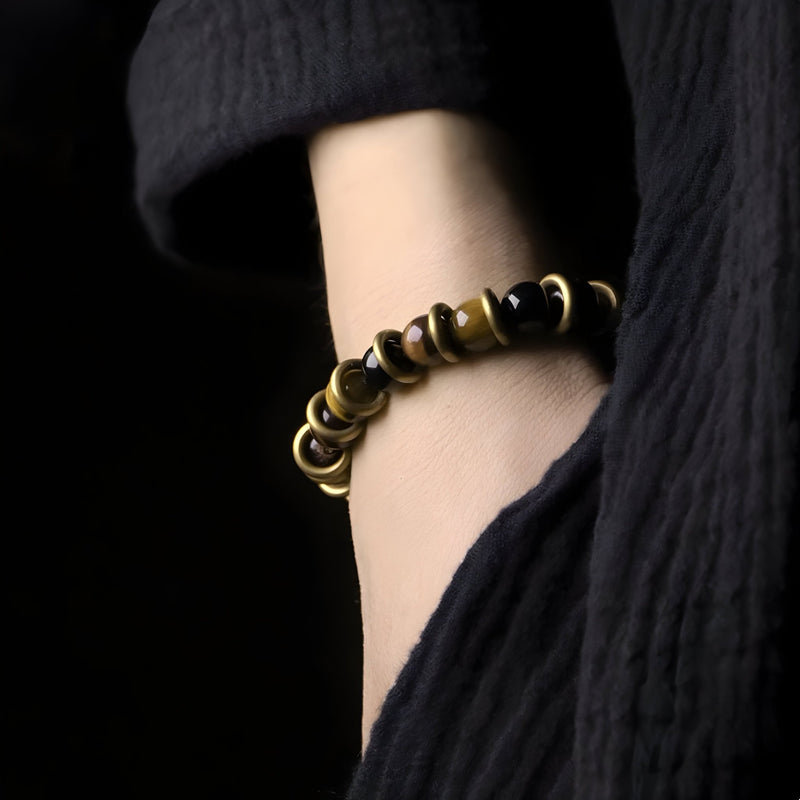 ATELIER-TIBET Bracelet en Cuivre avec Oeil de Tigre