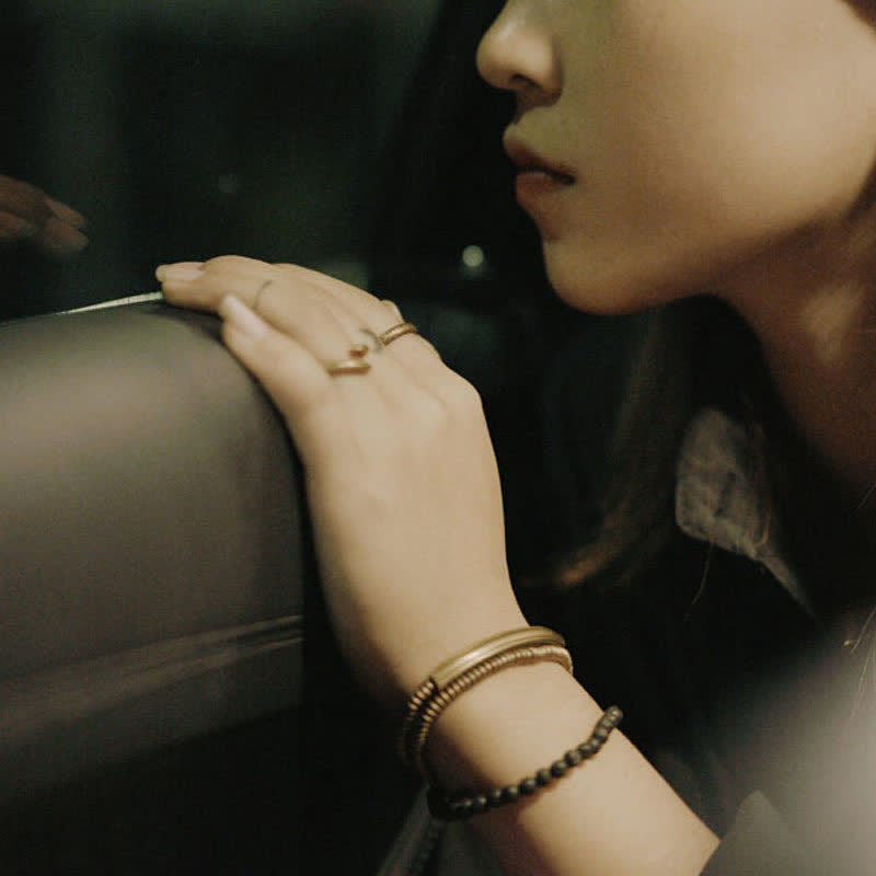 ATELIER-TIBET Bracelet en cuivre et Pierres de Lave