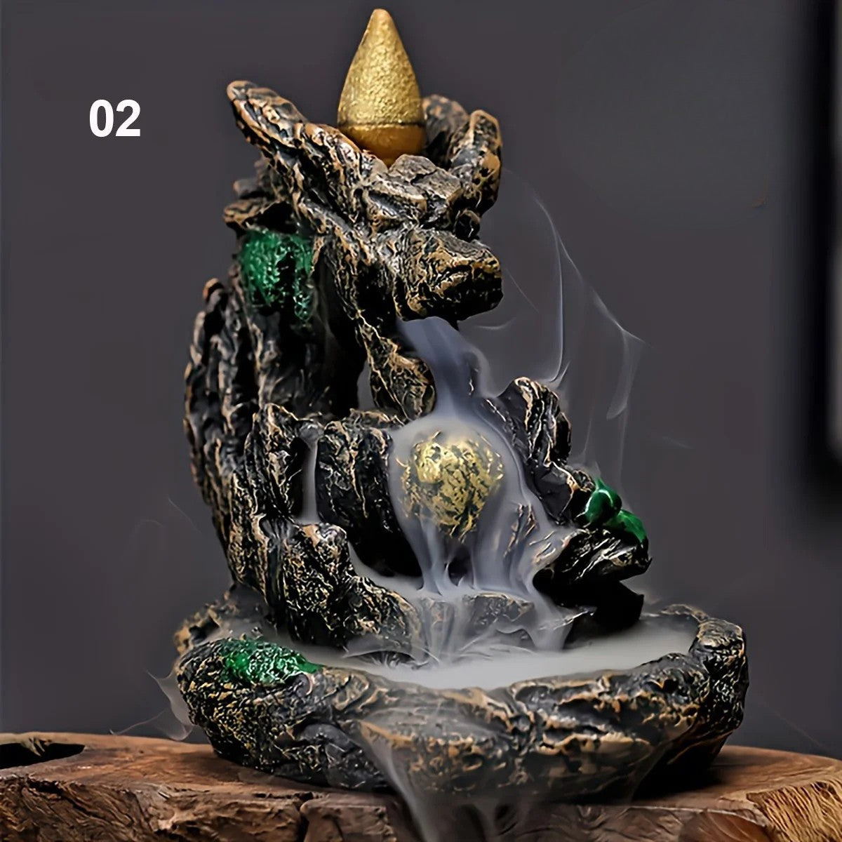 ATELIER-TIBET – Brûleur d’Encens à Reflux Montagne Arbre & Rocher