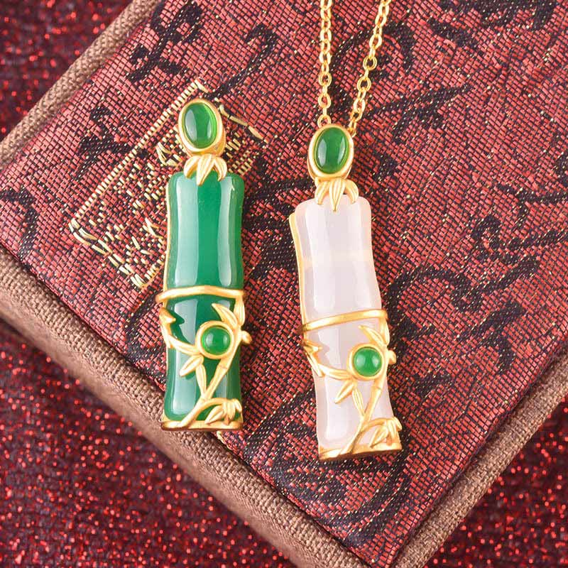 ATELIER-TIBET – Collier Unisexe en Jade Blanc et Jade Cyan