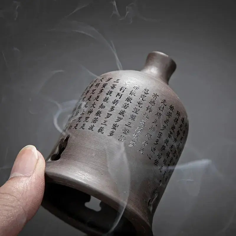ATELIER-TIBET – Brûleur d’Encens en Céramique Calligraphie, Esprit Zen