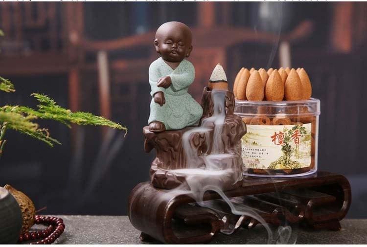 ATELIER-TIBET Encensoir “Moine Shaolin” – Support Décoratif & Aromathérapie pour Encens Bâtons & Cônes