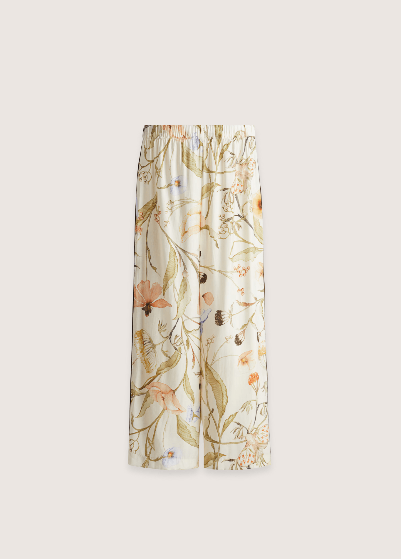 Ensemble kimono femme motif pivoine blanc – (veste + pantalon)
