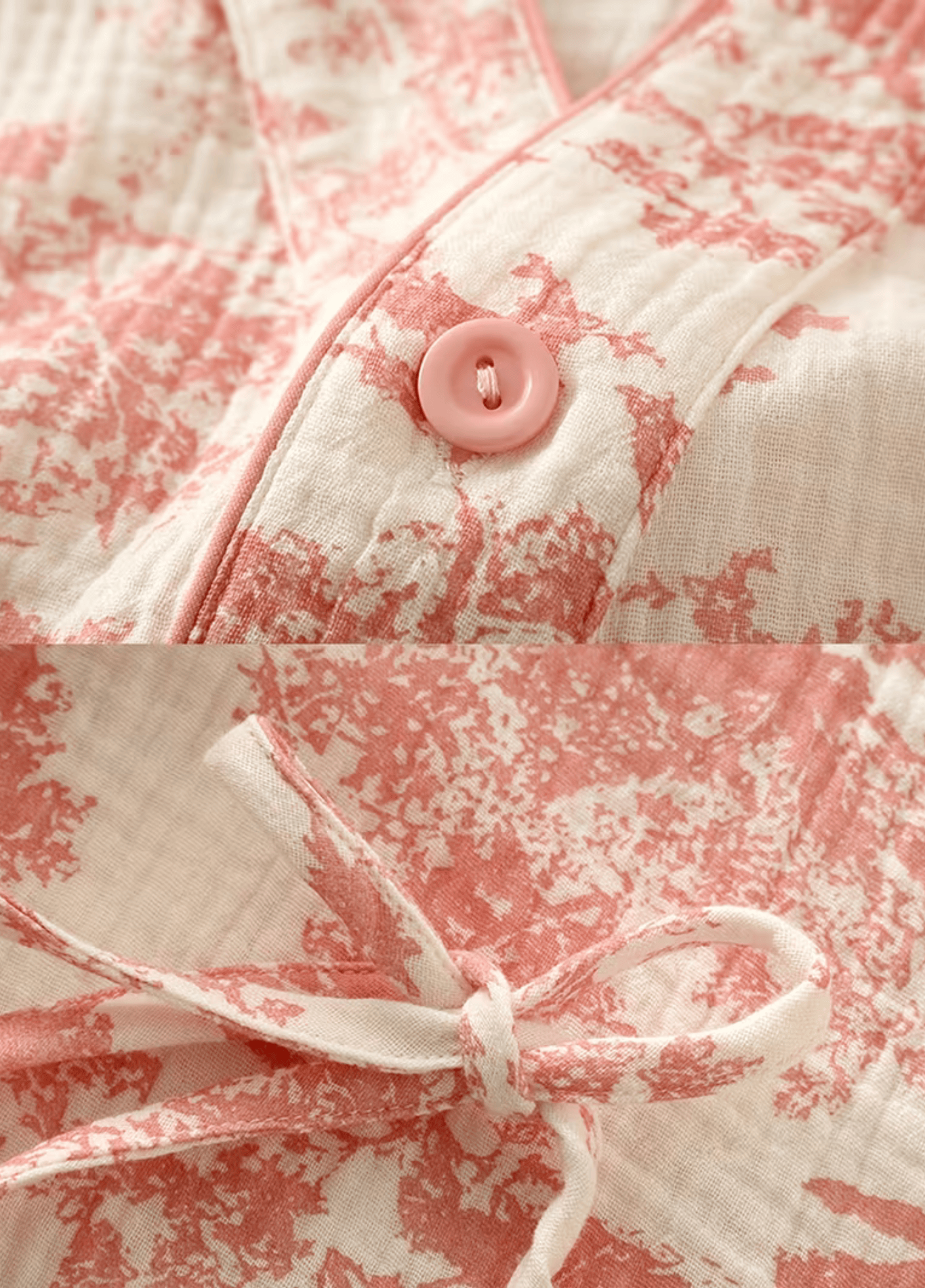 Ensemble pyjama kimono femme coton motif cerisier rose – Pyjama Yoru