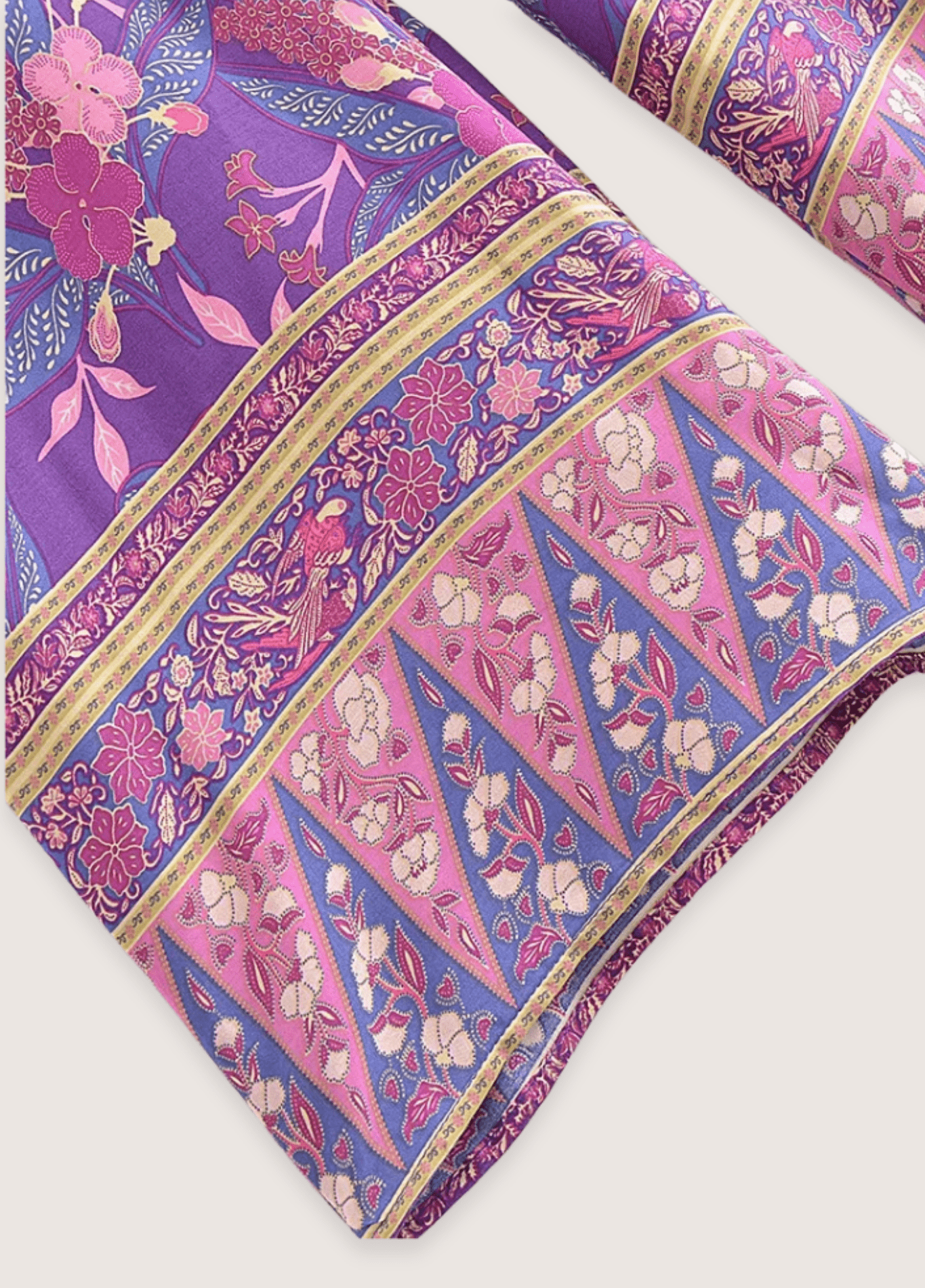 Ensemble kimono femme coton floral violet (pantalon seul)