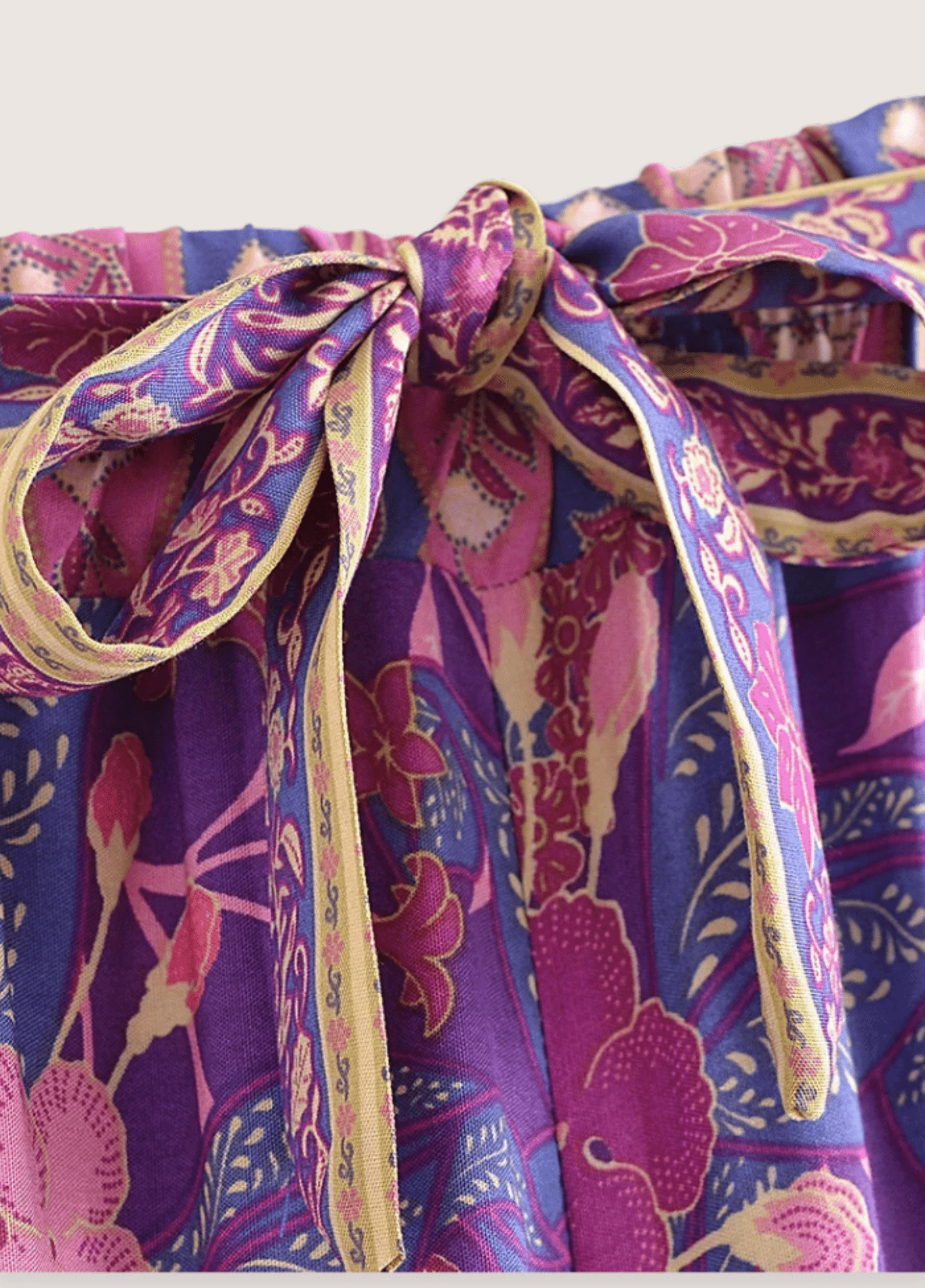 Ensemble kimono femme coton floral violet (pantalon seul)