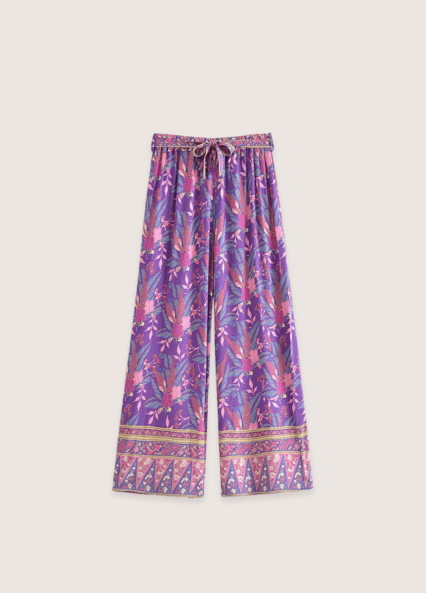 Ensemble kimono femme coton floral violet (pantalon seul)