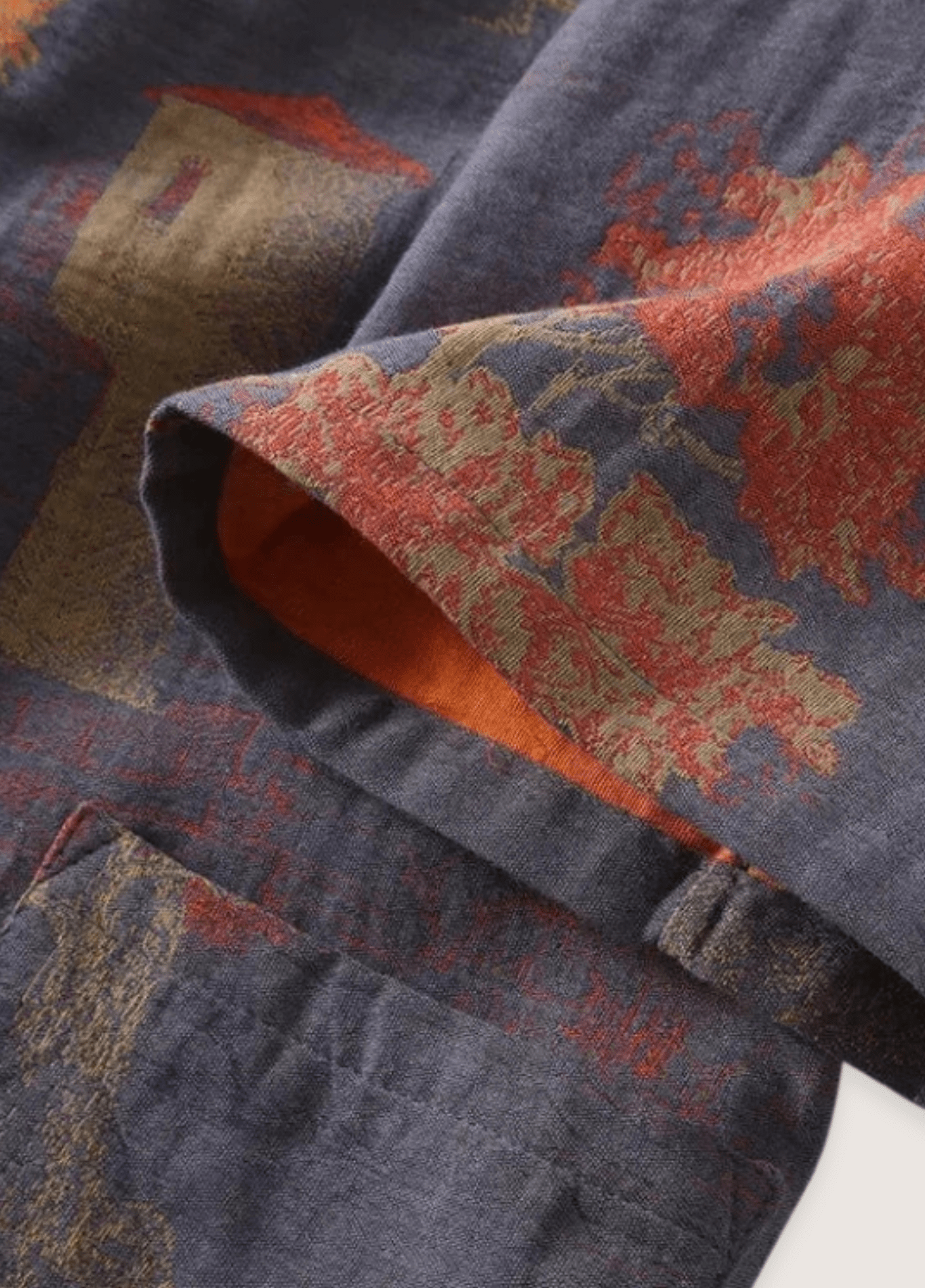 Ensemble pyjama kimono homme coton motif érable bleu – Momiji
