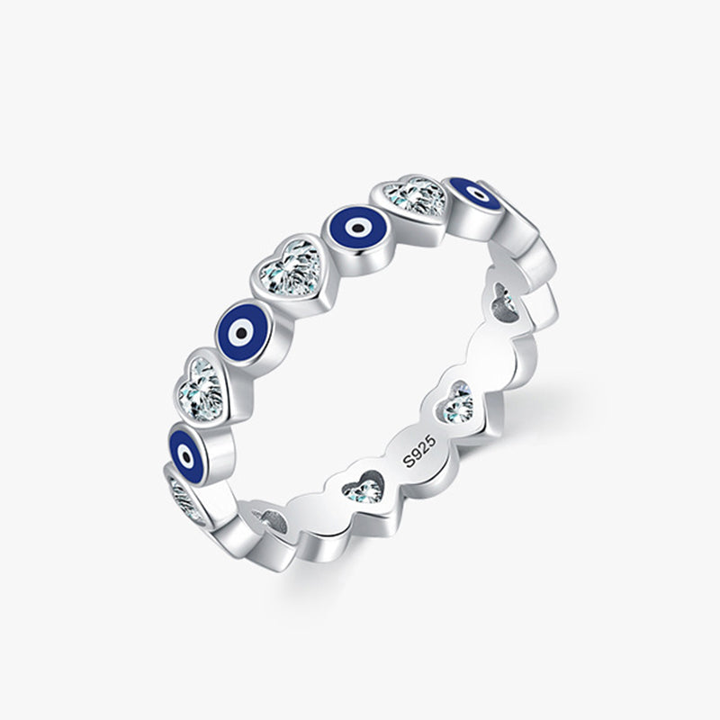 ATELIER-TIBET Bague Cœur & Œil Protecteur Argent 925