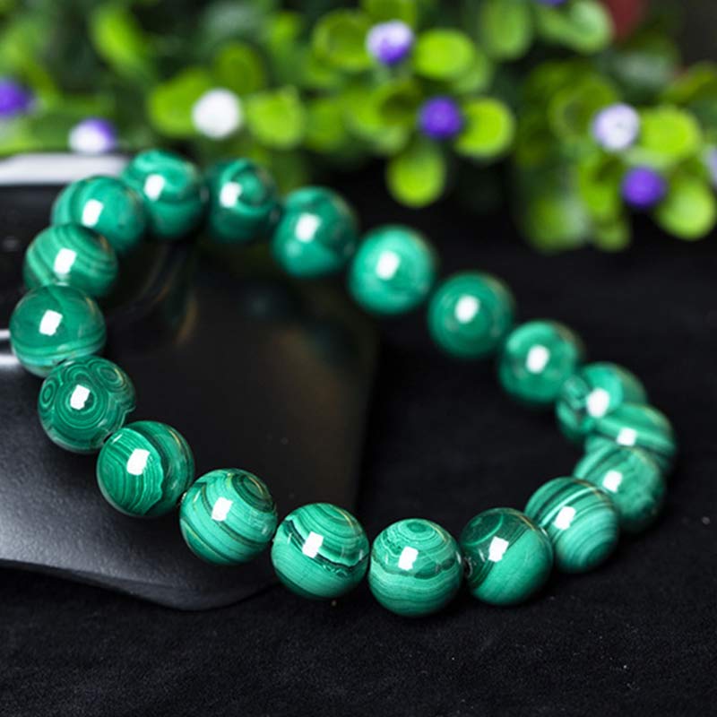 ATELIER-TIBET – Bracelet en Malachite Naturelle 12 mm | Équilibre & Protection Symbolique