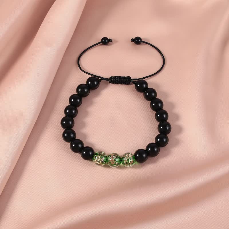 ATELIER-TIBET – Bracelet Force en Obsidienne Noire 10 mm & Pierre Lumineuse | Protection & Ancrage
