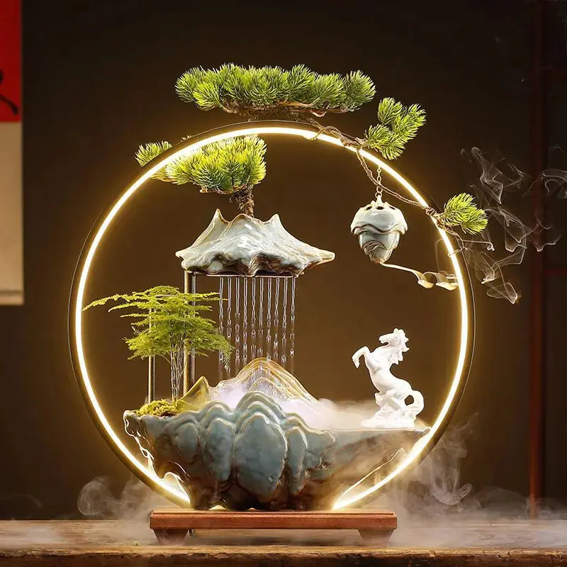 ATELIER-TIBET – Souffle Clair · Fontaine d’Encens LED Cascade Zen