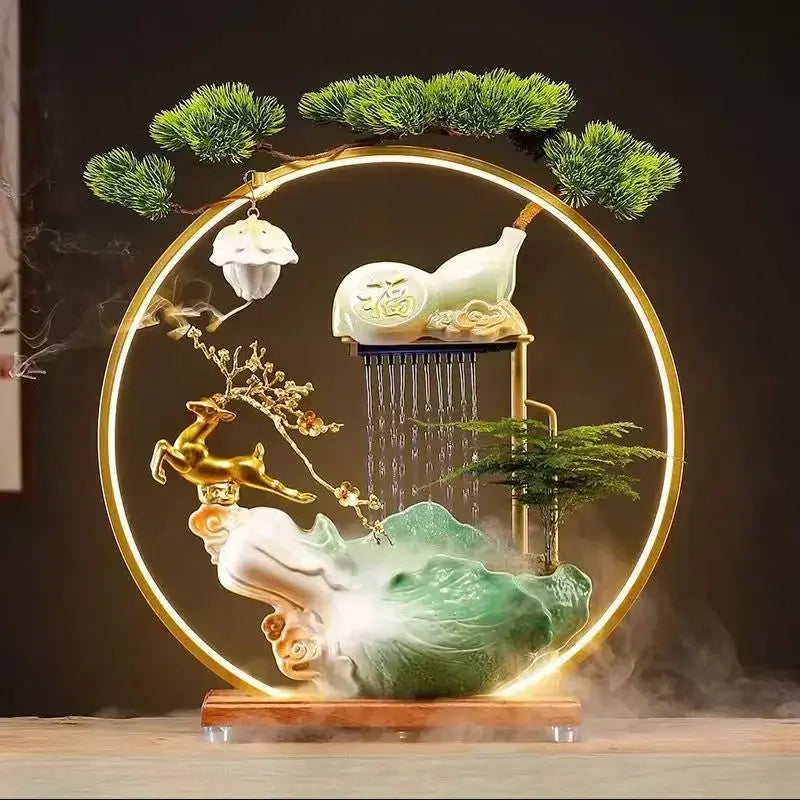 ATELIER-TIBET – Grâce Dorée · Fontaine d’Encens LED au Cerf