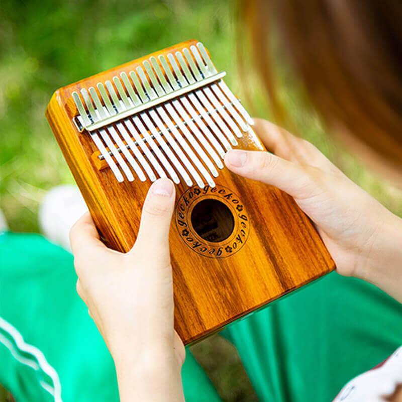 Kalimba 17 touches “Gecko” – Piano à pouces en bois, portable & relaxant