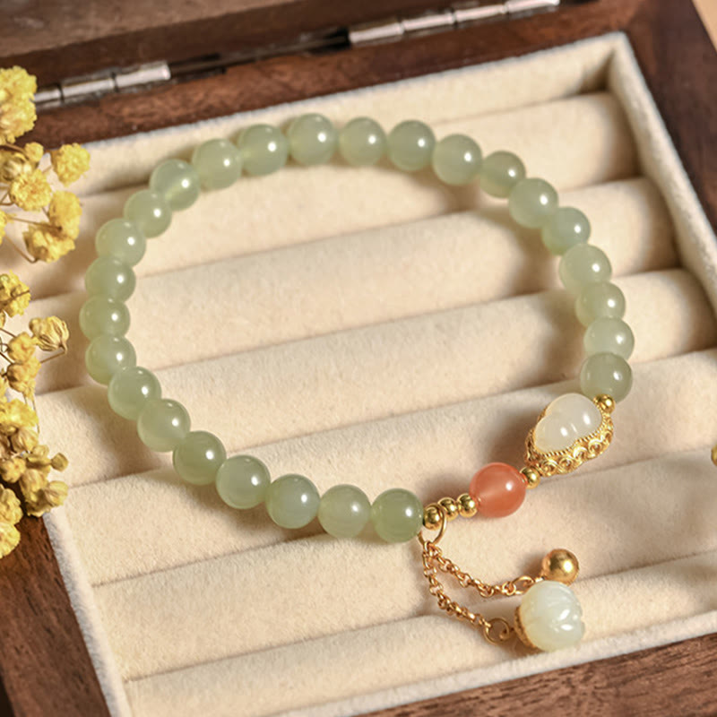 ATELIER-TIBET Bracelet Lotus Jade Hetian & Argent 925 – Abondance & Élégance