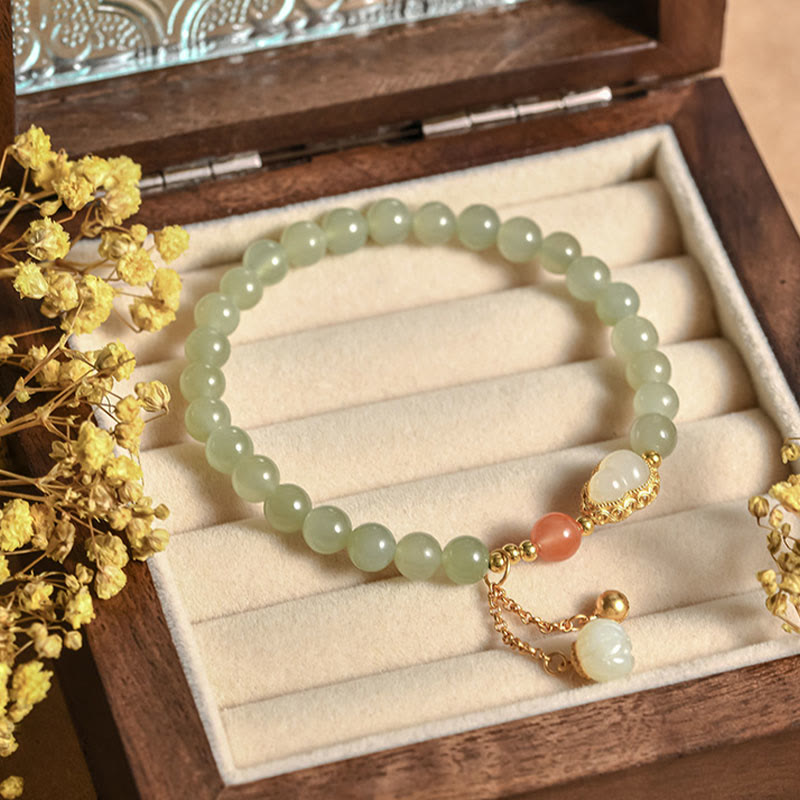ATELIER-TIBET Bracelet Lotus Jade Hetian & Argent 925 – Abondance & Élégance