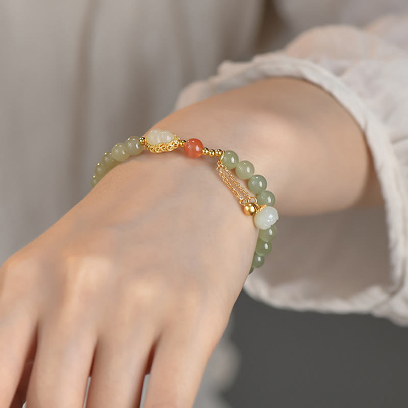 ATELIER-TIBET Bracelet Lotus Jade Hetian & Argent 925 – Abondance & Élégance