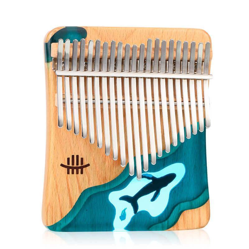 Kalimba 17 et 21 touches « Ocean » – Instrument à pouce en bois, format complet
