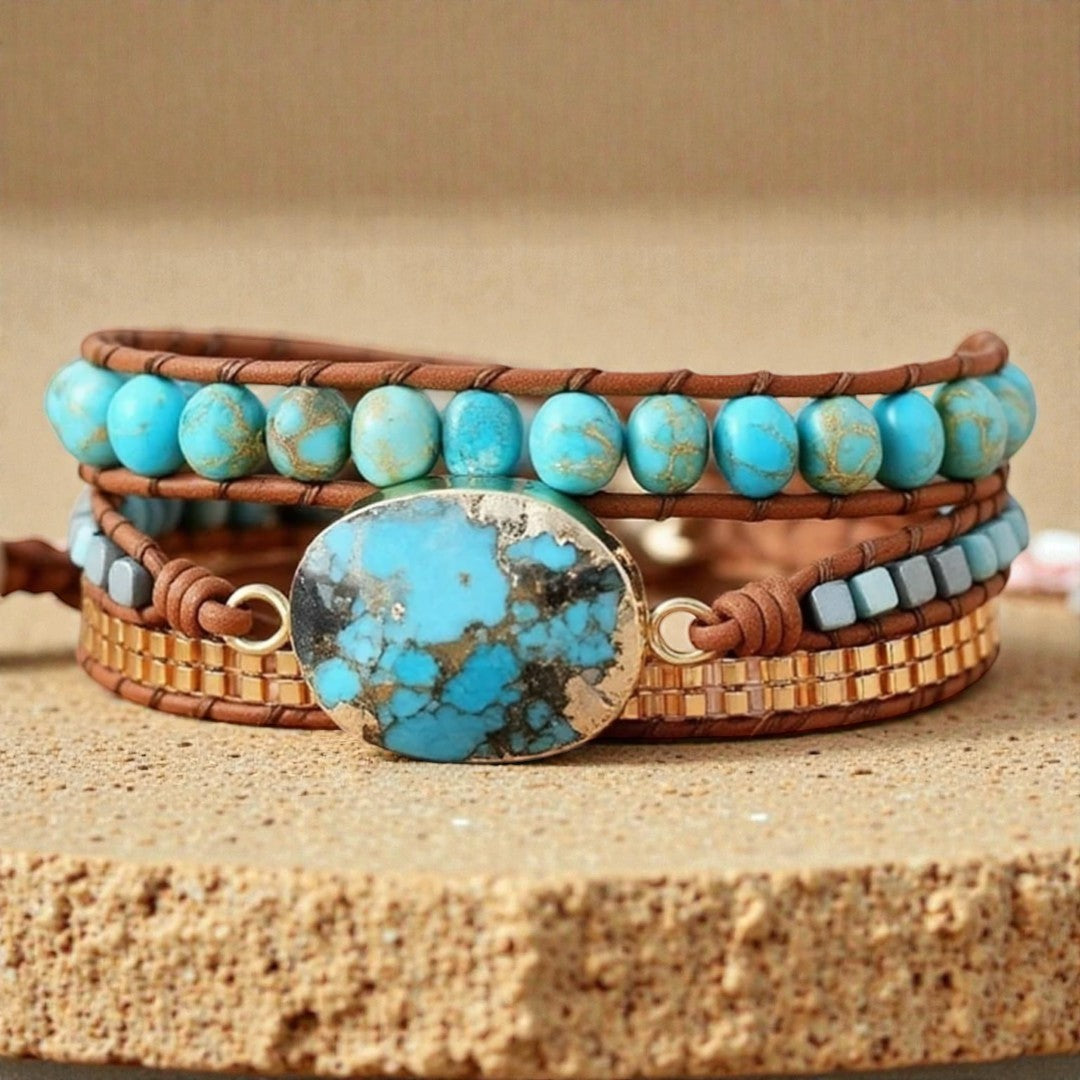 ATELIER-TIBET – Bracelet Wrap Énergie Apaisante en Turquoise