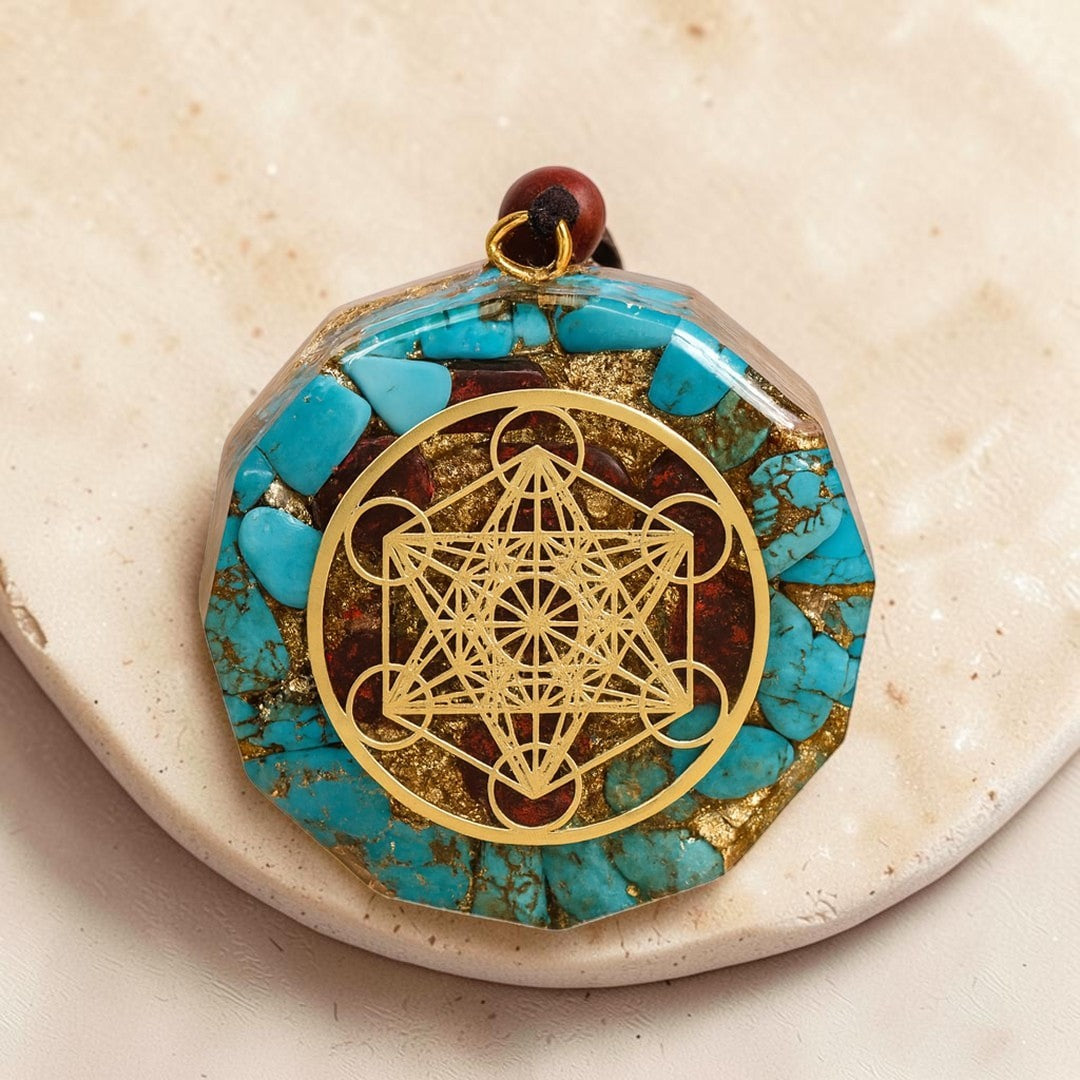 ATELIER-TIBET – Pendentif Orgonite Métatron en Turquoise