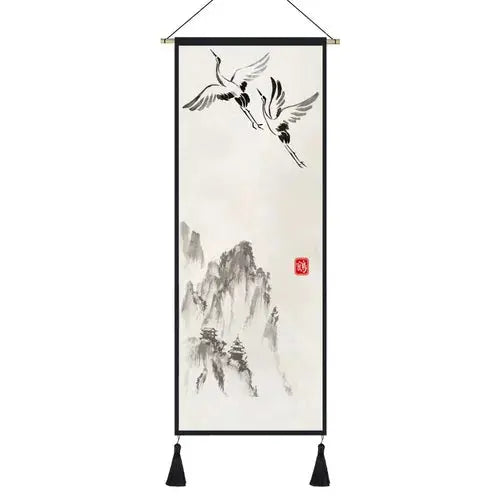 ATELIER-TIBET – Kakemono Japonais Traditionnel Zen aux Symboles Nippons