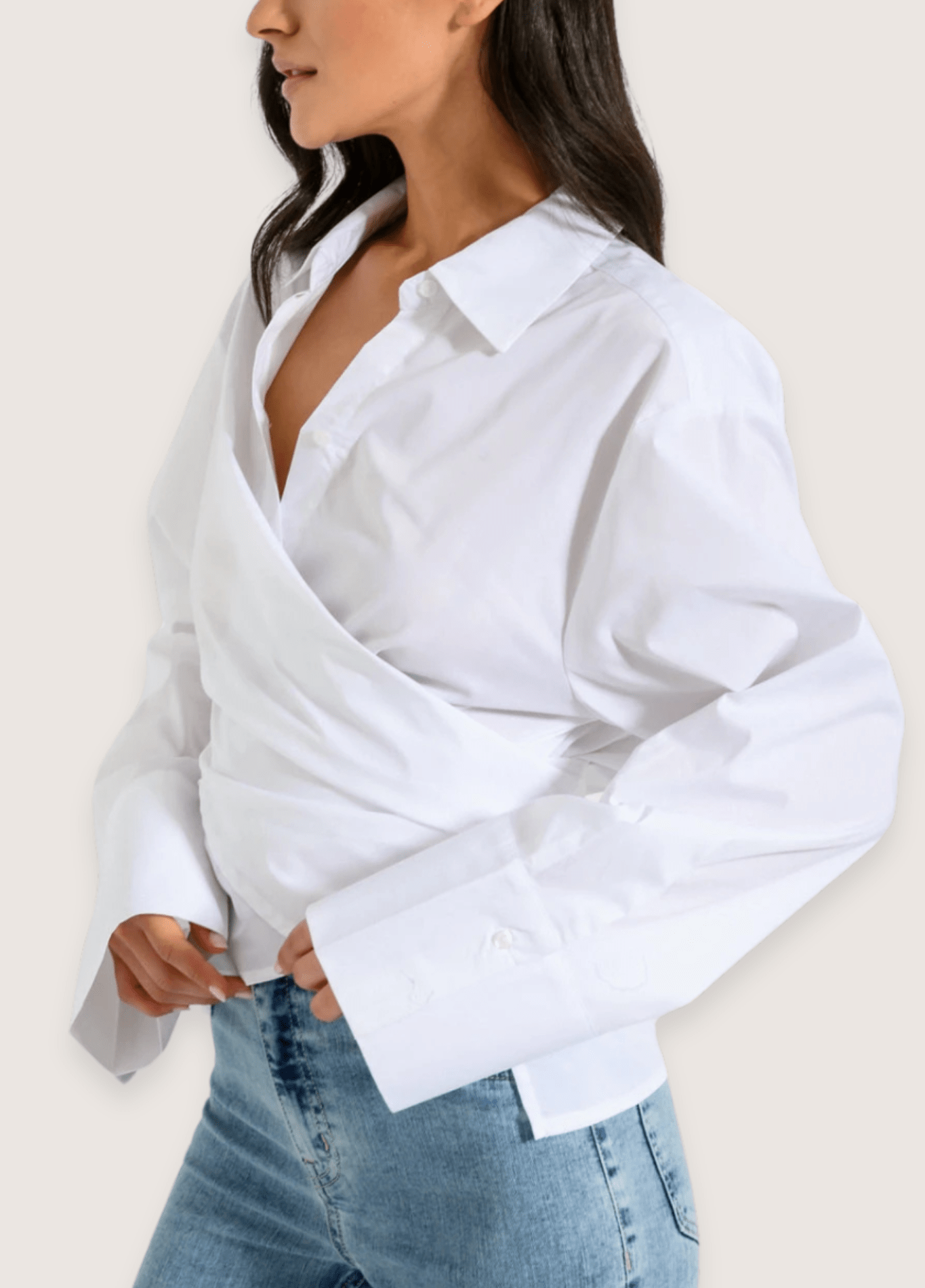 Kimono court femme satiné uni blanc – Cache-coeur