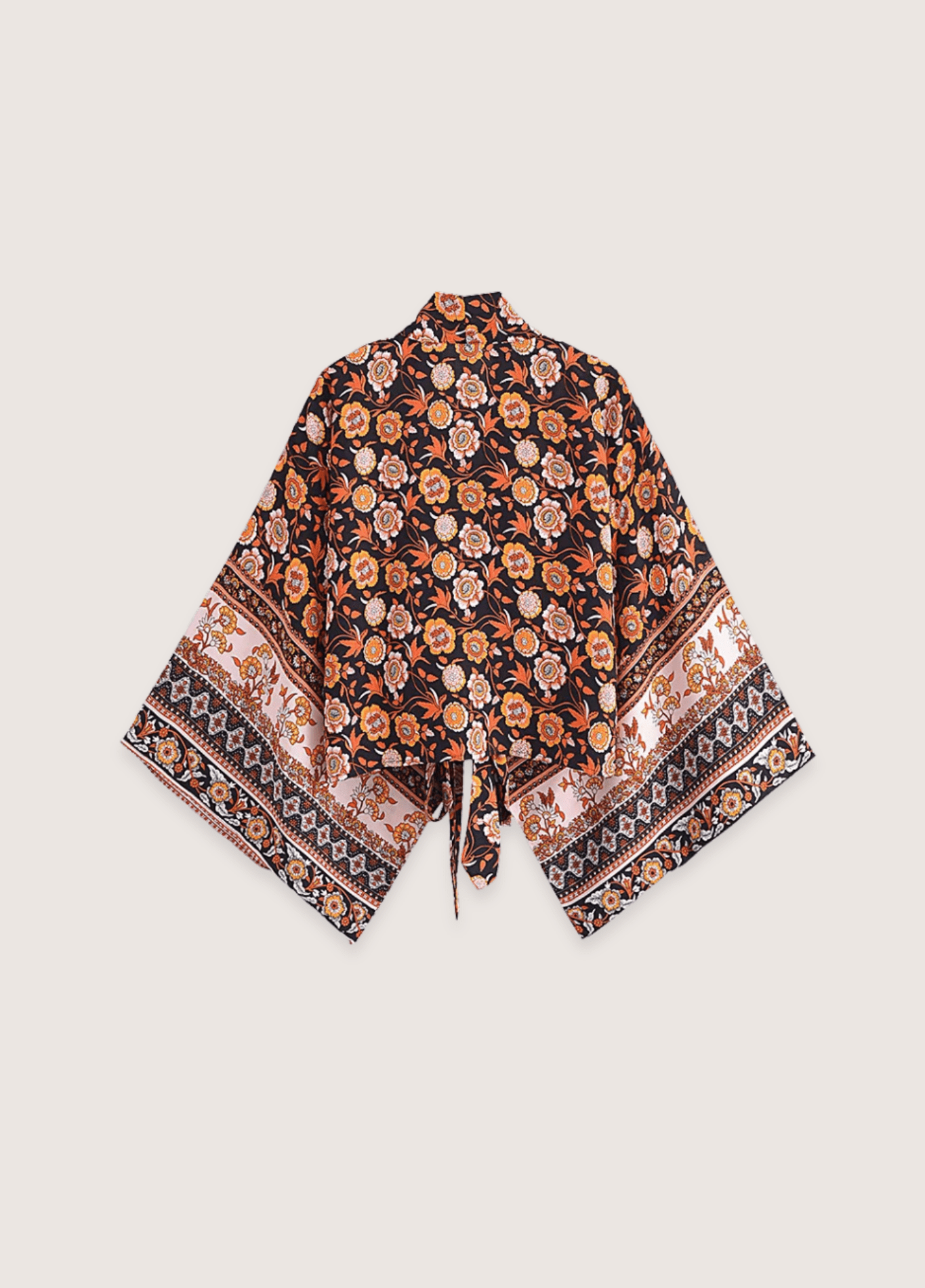 Kimono court femme viscose orange