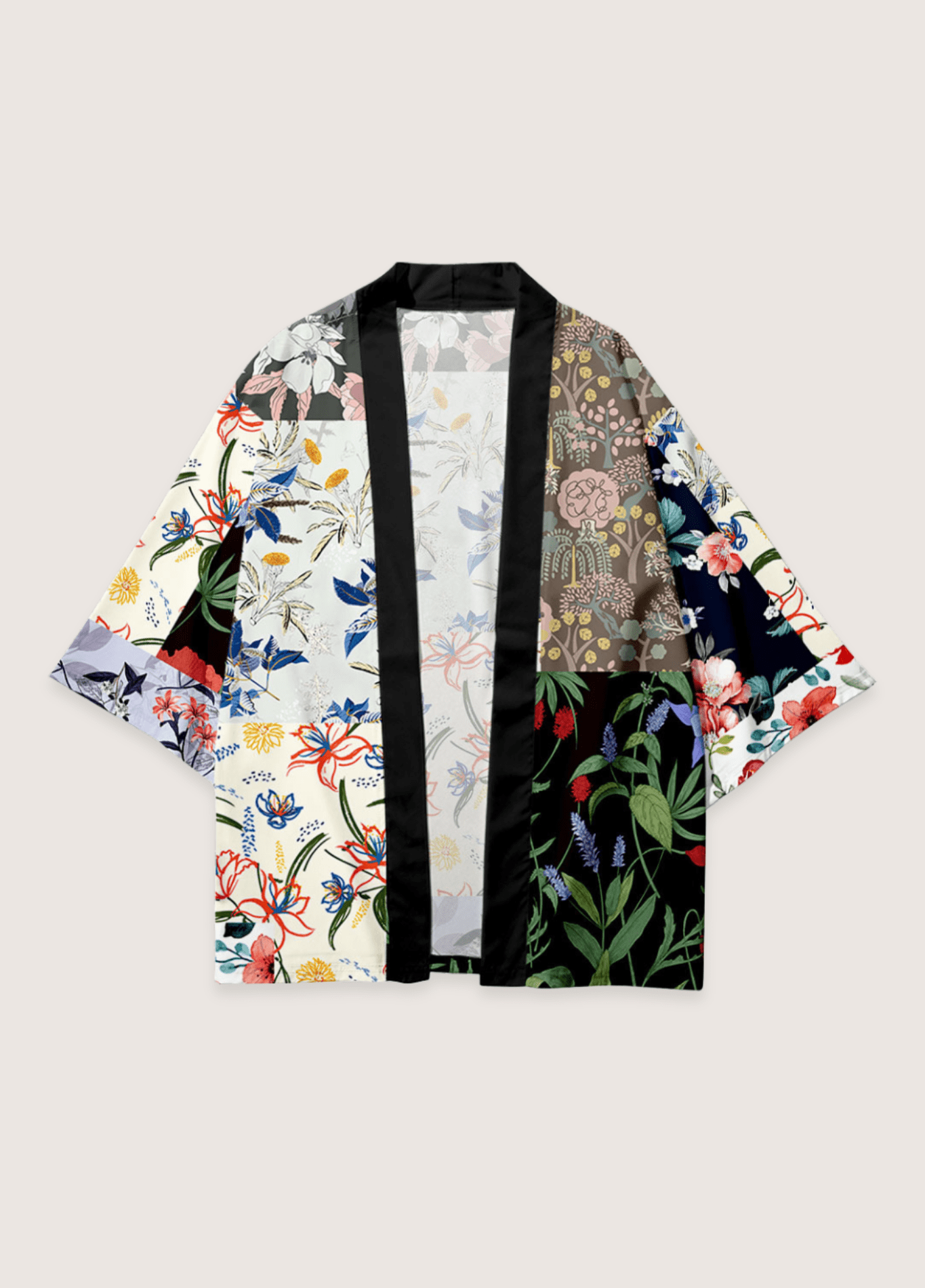 Kimono mixte floral blanc – Éclat Floral